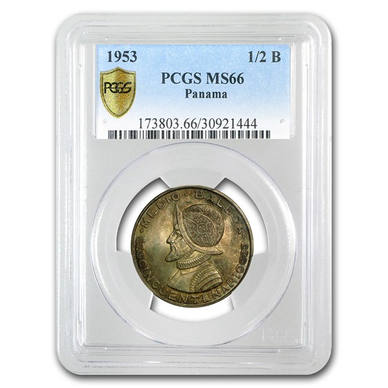 1953 Panama Silver 1/2 Balboa MS-66 PCGS 1953 Panama Silver 1/2 Balboa MS-66 PCGS