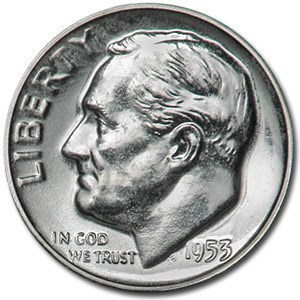 1953 Roosevelt Dime Gem Proof 1953 Roosevelt Dime Gem Proof