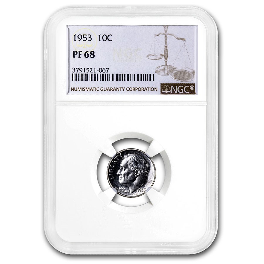 1953 Roosevelt Dime PF-68 NGC