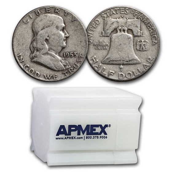 1953-S Franklin Half Dollar 20-Coin Roll Avg Circ 1953-S Franklin Half Dollar 20-Coin Roll Avg Circ