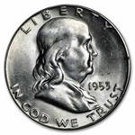 1953-S Franklin Half Dollar 20-Coin Roll BU (Bank Wrapped)