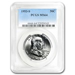 1953-S Franklin Half Dollar MS-64 PCGS