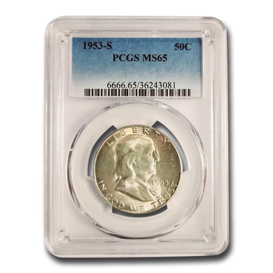 1953-S Franklin Half Dollar MS-65 PCGS 1953-S Franklin Half Dollar MS-65 PCGS