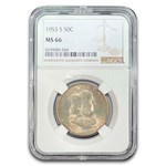1953-S Franklin Half Dollar MS-66 NGC