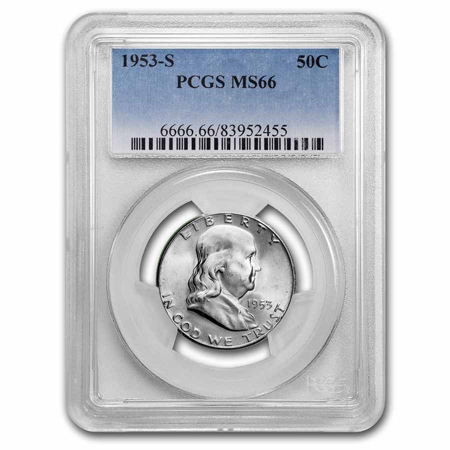 1953-S Franklin Half Dollar MS-66 PCGS
