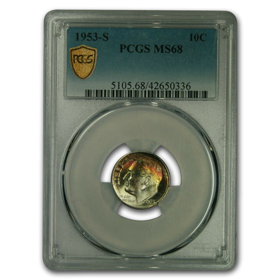 1953-S Roosevelt Dime MS-68 PCGS 1953-S Roosevelt Dime MS-68 PCGS