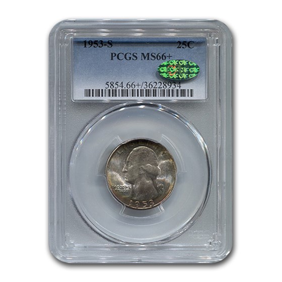 1953-S Washington Quarter MS-66+ PCGS CAC 1953-S Washington Quarter MS-66+ PCGS CAC
