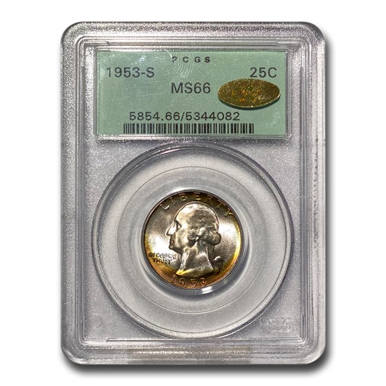 1953-S Washington Quarter MS-66 PCGS CAC 1953-S Washington Quarter MS-66 PCGS CAC