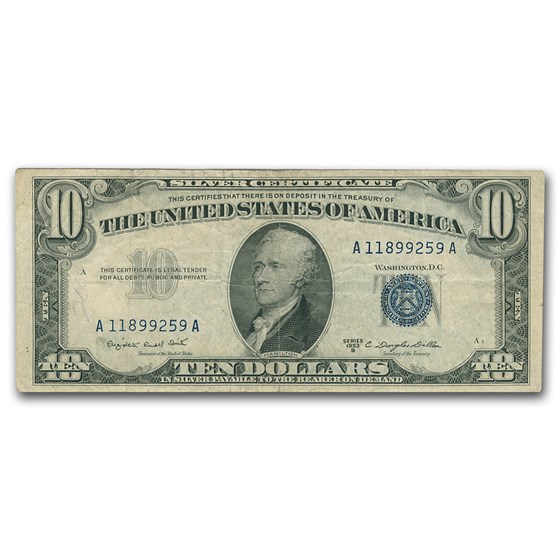 1953 thru 1953-B $10 Silver Certificates VF 1953 thru 1953-B $10 Silver Certificates VF
