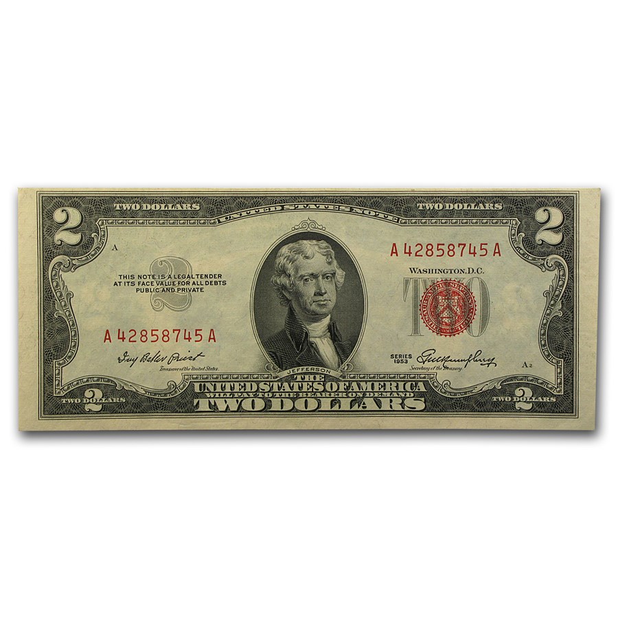 1953 thru 1953-C $2.00 U.S. Notes Red Seal CU