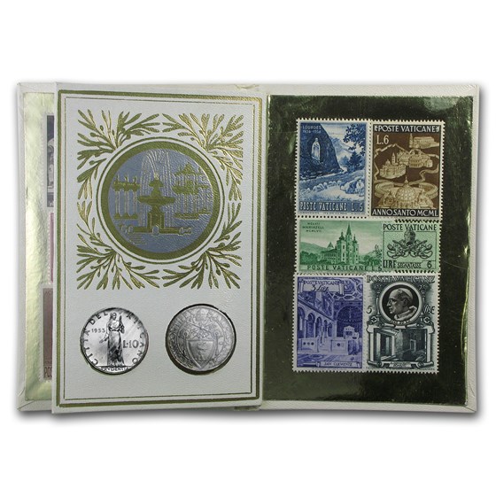 Buy 1953 Vatican City Coin & Stamp Souvenir Set Pius XII APMEX