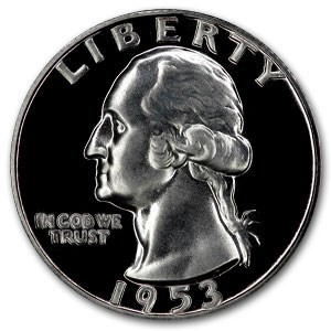 1953 Washington Quarter Doubled Die Obverse Proof-65 1953 Washington Quarter Doubled Die Obverse Proof-65