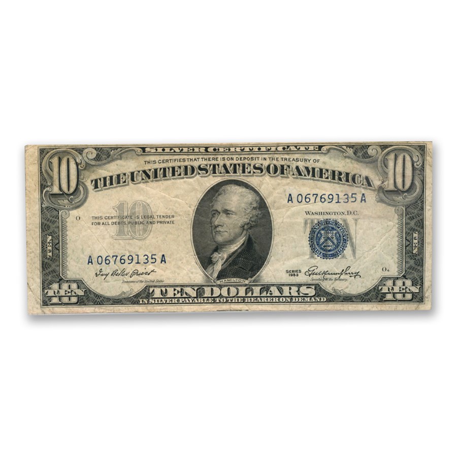 1953s $10 Silver Certificate Fine/VF