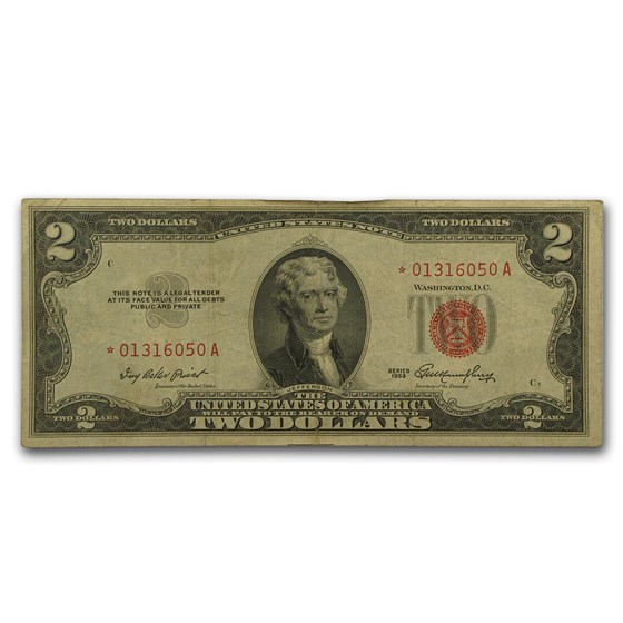 1953's* $2.00 U.S. Notes Red Seal VG/VF (Star Note) 1953's* $2.00 U.S. Notes Red Seal VG/VF (Star Note)
