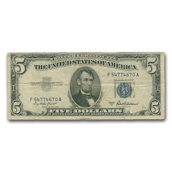 1953's $5.00 Silver Certificates VG-VF 1953's $5.00 Silver Certificates VG-VF