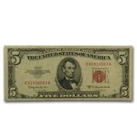 1953s $5.00 U.S. Note Red Seal VG/VF