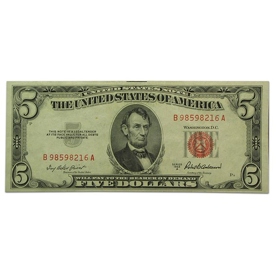 1953's $5.00 U.S. Note Red Seal XF 1953's $5.00 U.S. Note Red Seal XF