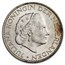 1954-1967 Netherlands Silver 1 Gulden Juliana I AU/BU