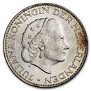 1954-1967 Netherlands Silver 1 Gulden Juliana I BU