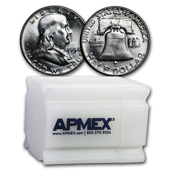 1954-D Franklin Half Dollar 20-Coin Roll BU 1954-D Franklin Half Dollar 20-Coin Roll BU