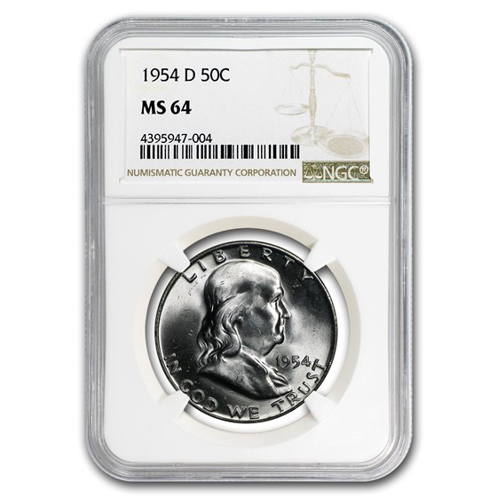 1954-D Franklin Half Dollar MS-64 NGC 1954-D Franklin Half Dollar MS-64 NGC