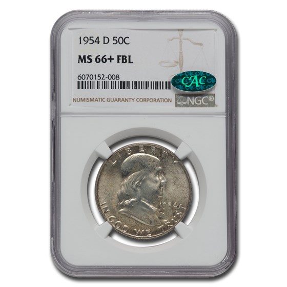 1954-D Franklin Half Dollar MS-66+ NGC CAC (FBL) 1954-D Franklin Half Dollar MS-66+ NGC CAC (FBL)