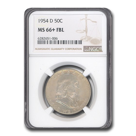 1954-D Franklin Half Dollar MS-66+ NGC (FBL)