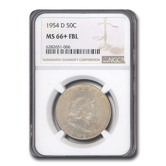 1954-D Franklin Half Dollar MS-66+ NGC (FBL) 1954-D Franklin Half Dollar MS-66+ NGC (FBL)