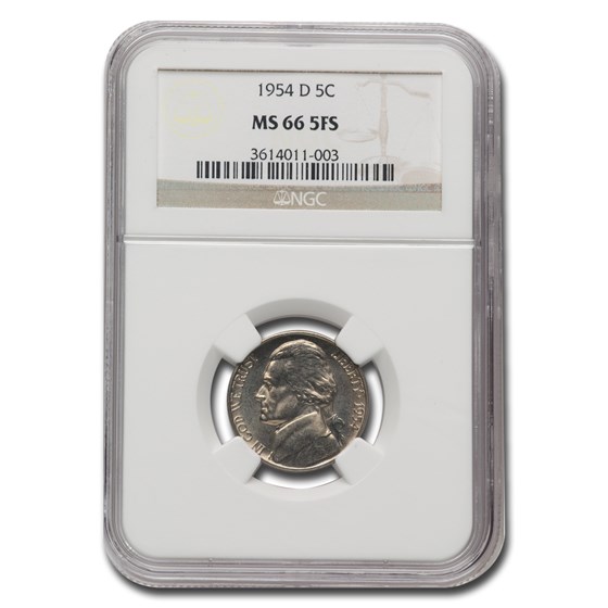 1954-D Jefferson Nickel MS-66 NGC (FS) 1954-D Jefferson Nickel MS-66 NGC (FS)