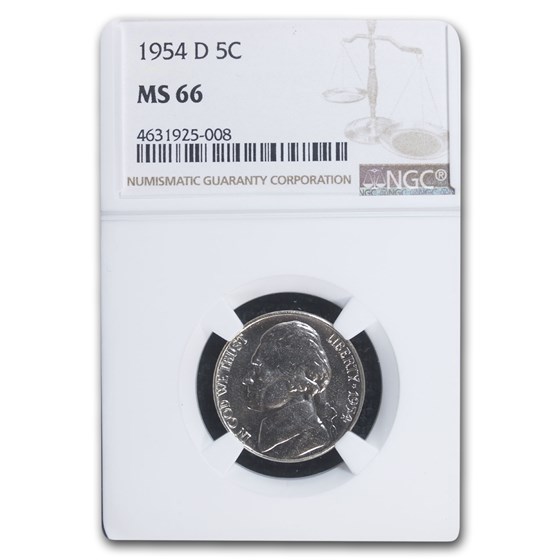 1954-D Jefferson Nickel MS-66 NGC 1954-D Jefferson Nickel MS-66 NGC