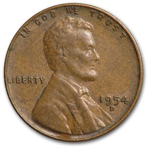 1954-D Lincoln Cent Fine+ 1954-D Lincoln Cent Fine+