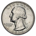 1954-D Washington Quarter 40-Coin Roll Avg Circ