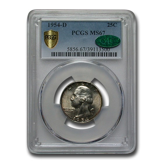 1954-D Washington Quarter MS-67 PCGS CAC 1954-D Washington Quarter MS-67 PCGS CAC