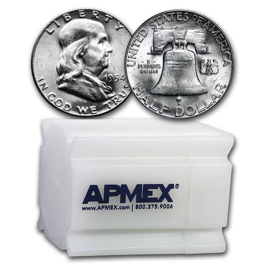 1954 Franklin Half Dollar 20-Coin Roll BU