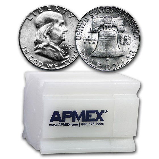 1954 Franklin Half Dollar 20-Coin Roll BU 1954 Franklin Half Dollar 20-Coin Roll BU
