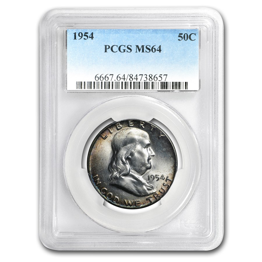1954 Franklin Half Dollar MS-64 PCGS