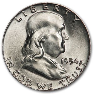 1954 Franklin Half Dollar MS-65 1954 Franklin Half Dollar MS-65