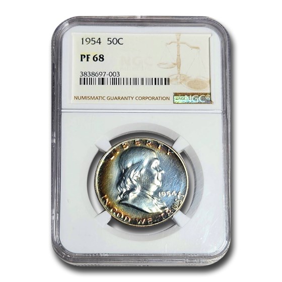 1954 Franklin Half Dollar PF-68 NGC 1954 Franklin Half Dollar PF-68 NGC