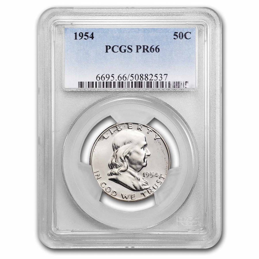 1954 Franklin Half Dollar PR-66 PCGS