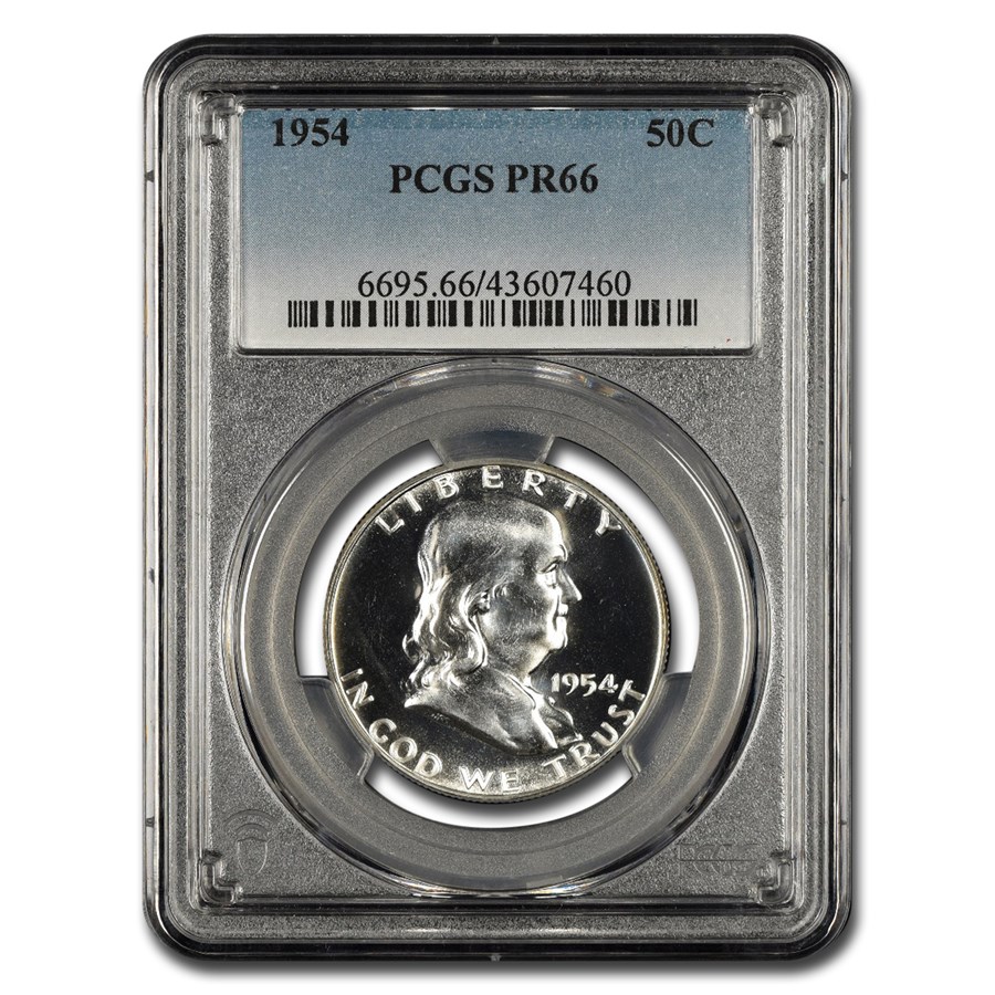 1954 Franklin Half Dollar PR-66 PCGS