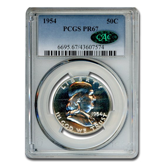 1954 Franklin Half Dollar PR-67 PCGS CAC 1954 Franklin Half Dollar PR-67 PCGS CAC