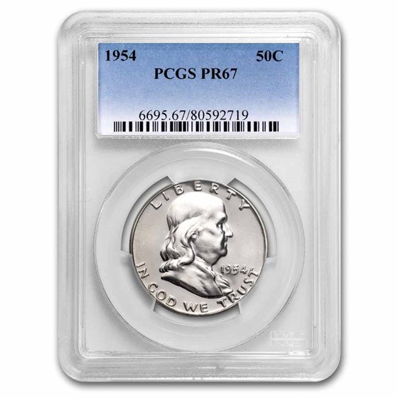 1954 Franklin Half Dollar PR-67 PCGS 1954 Franklin Half Dollar PR-67 PCGS