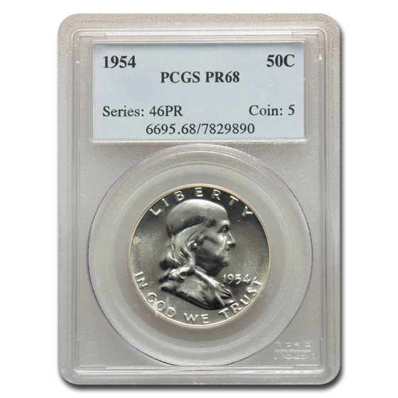 1954 Franklin Half Dollar PR-68 PCGS 1954 Franklin Half Dollar PR-68 PCGS