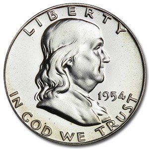 1954 Franklin Half Dollar Proof-65 1954 Franklin Half Dollar Proof-65