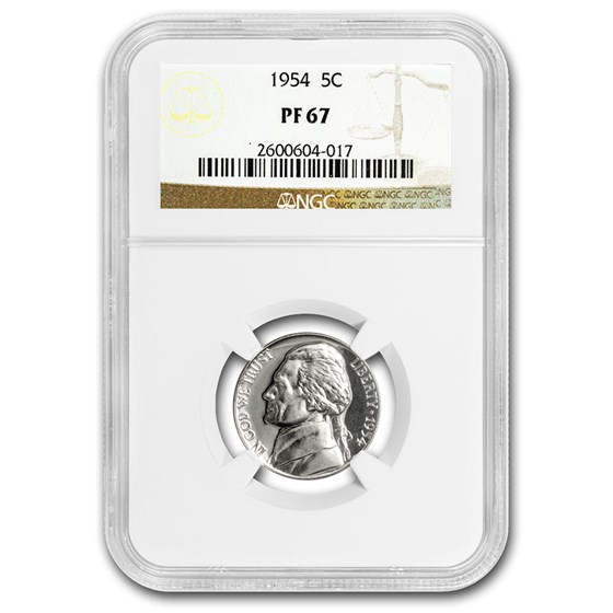 1954 Jefferson Nickel PF-67 NGC 1954 Jefferson Nickel PF-67 NGC