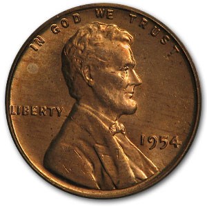 1954 Lincoln Cent BU (Red)
