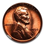 1954 Lincoln Cent MS-66 NGC (Red)
