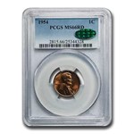 1954 Lincoln Cent MS-66 PCGS CAC (Red)