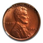 1954 Lincoln Cent MS-67 NGC (Red)