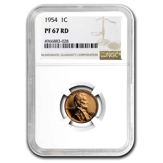 1954 Lincoln Cent PF-67 NGC (Red)